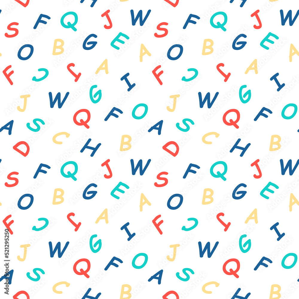 Seamless Pattern Alphabet, Back to School Design, Background, Wall Paper, Decoration Seamless Pattern Alphabet, Back to School Design, Background, Wall Paper, Decoration