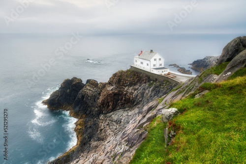 Beautiful Norwegian landscape, Krakenes Fyr lighthouse, Maloy island, central Norway