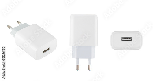 power adapter for phone tablet, phone accessory on white background