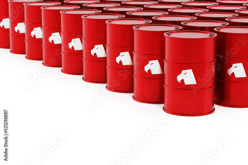 Beczki z paliwem na białym tle - opis rosnących cen paliw oraz kryzysu na rynku ropy naftowej