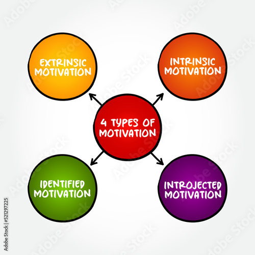 4 types of Motivation mind map concept for presentations and reports