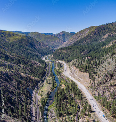 Highway and Railraod in Deep Canyon photo