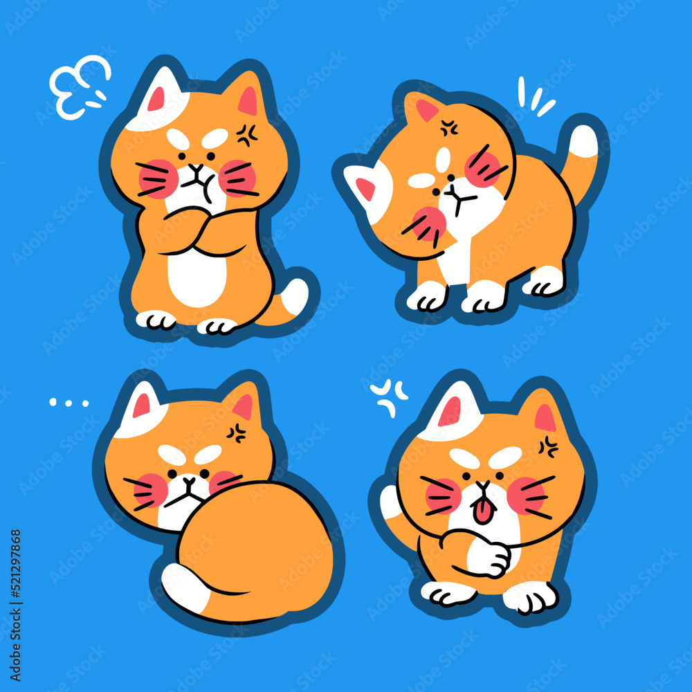 Daily Life of Angry Ginger Cat Digital Illustration Pack Daily Life of Angry Ginger Cat Digital Illustration Pack