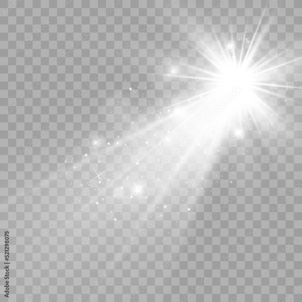 	
Glow isolated light effect set, lens flare, explosion, glitter, line, sun flash and stars. Abstract special effect element design. Shine ray with lightning	
