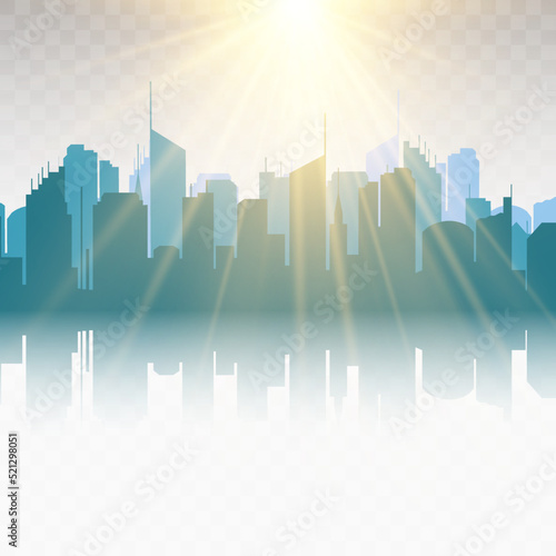 Vector city silhouette in a flat style. Modern urban landscape.vector illustration 
