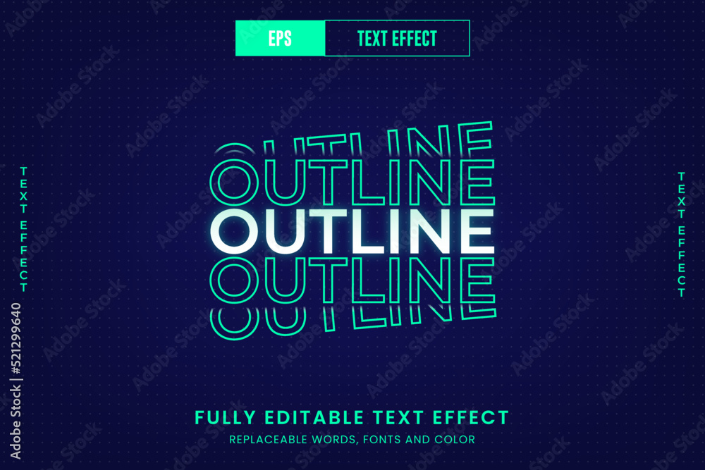Outline editable vector text effect Outline editable vector text effect