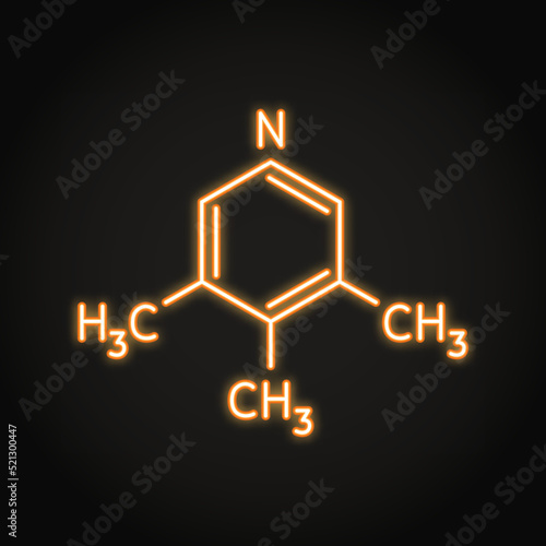 Ethylmethylamine structural formula neon icon