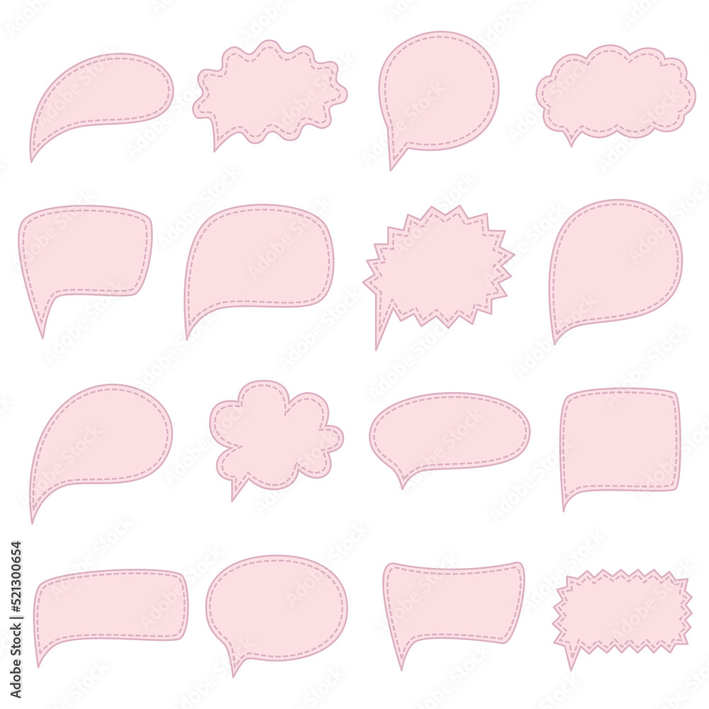 Blank speech bubbles set in pastel colors with different shapes. Vector illustration Blank speech bubbles set in pastel colors with different shapes. Vector illustration