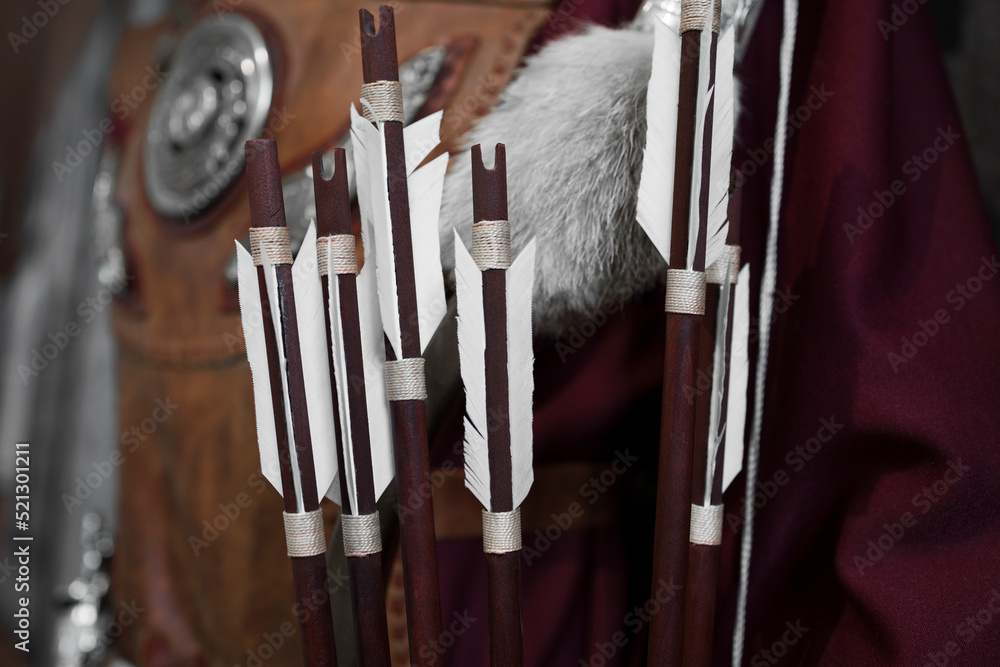 Ancient arrows close up view . Stock Photo Adobe Stock