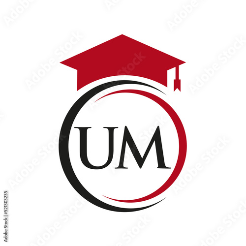 Wallpaper Mural Letter UM Education Logo Concept With Educational Graduation Hat Vector Template Torontodigital.ca