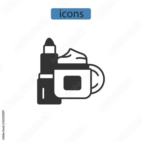 Cosmetics icons  symbol vector elements for infographic web