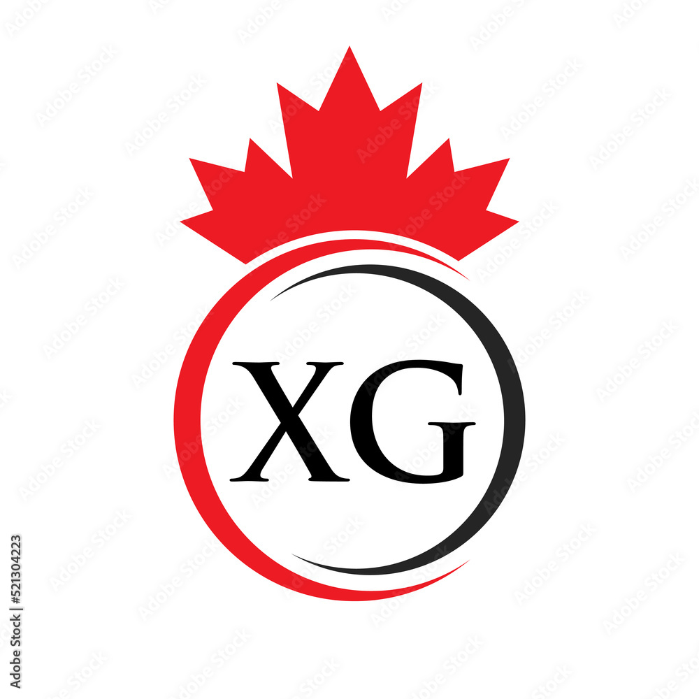 Letter XG Maple Leaf Logo Template Symbol Canadian Business, Company Logo Concept Vector Template Letter XG Maple Leaf Logo Template Symbol Canadian Business, Company Logo Concept Vector Template