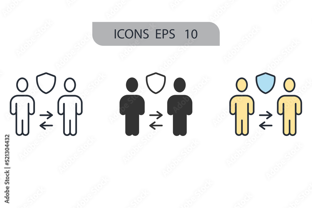 Social distancing icons symbol vector elements for infographic web Social distancing icons symbol vector elements for infographic web