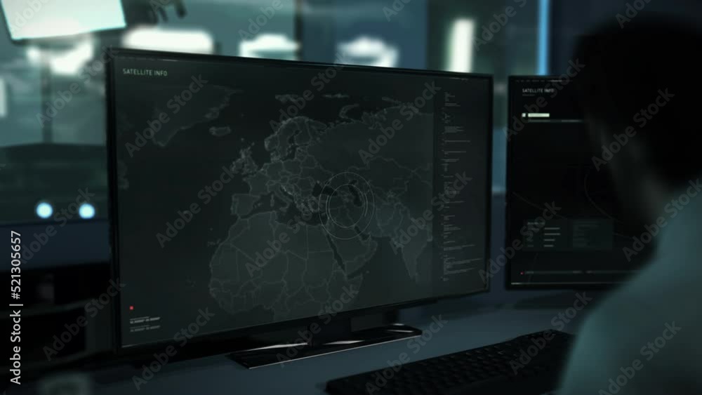 Spry Computer Spy computer is tracking the position of the terrorist forces. Spy ...