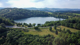Eifel, Jezioro w kraterze, krajobraz , piękno, turystuka zwiedzanie, Niemcy.