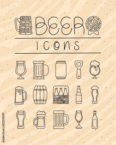 beer icons set