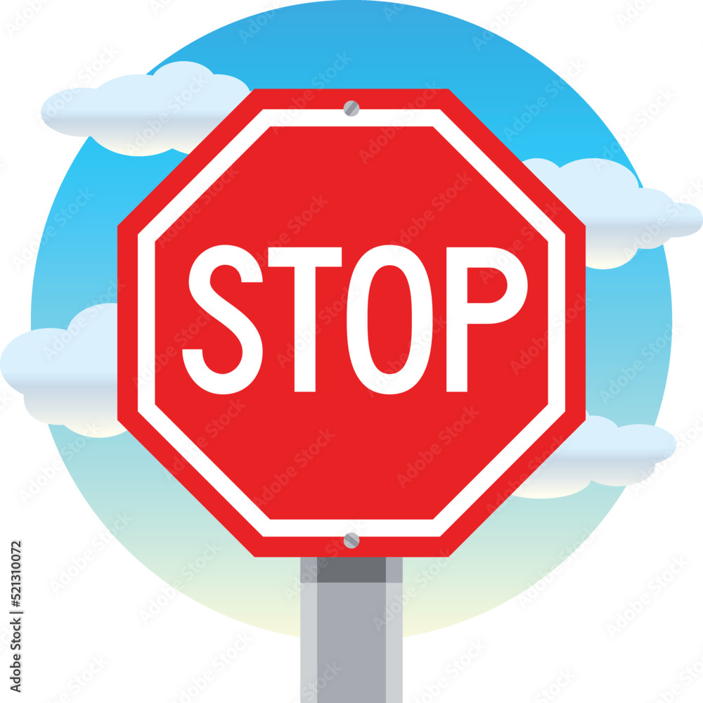 Obraz premium Stop Street Sign with Clouds