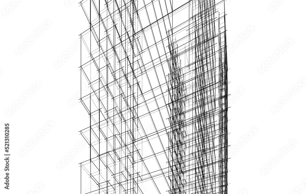 Abstract architecture drawing 3d illustration Abstract architecture drawing 3d illustration