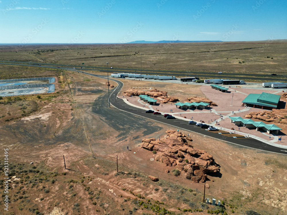 The Desert Meteor Crater Rest Stop in Flagstaff, Arizona, on Highway 40