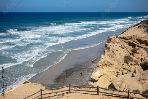 Torrey Pines National Monument  California  looking at the Sandstone Formations near the Beach