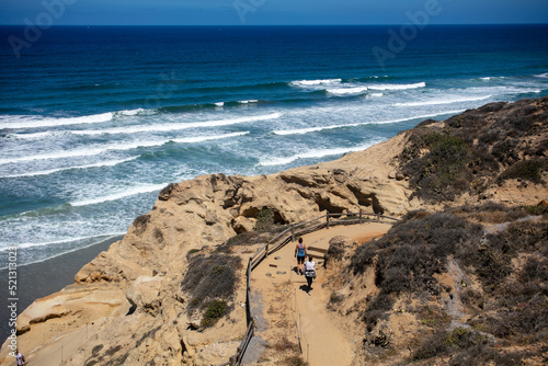 Torrey Pines National Monument, California, looking at the Sandstone Formations near the Beach photo