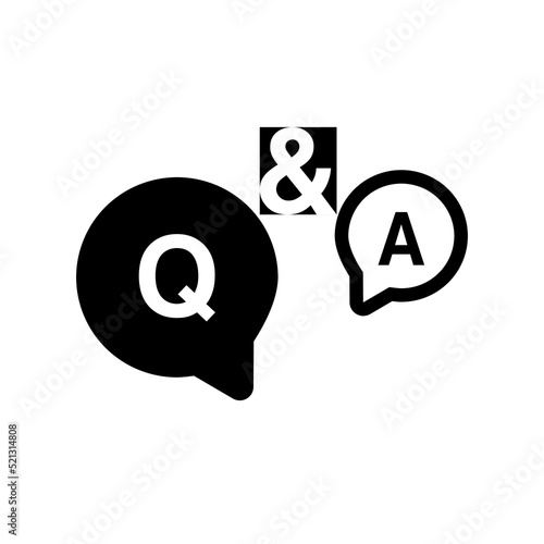 FAQ icon, questions and answers icon. Lines, glyphs and full line. Q and A speech lines and filled sign vectors. QA symbol and logo illustration. Vector graphics for FAQ and QA icon