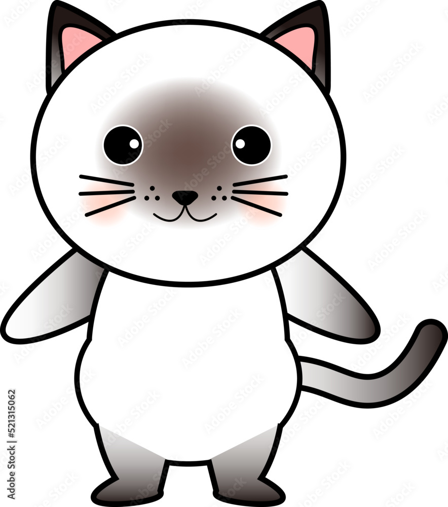 可愛いシャムネコのキャラクター 可愛いシャムネコのキャラクター
