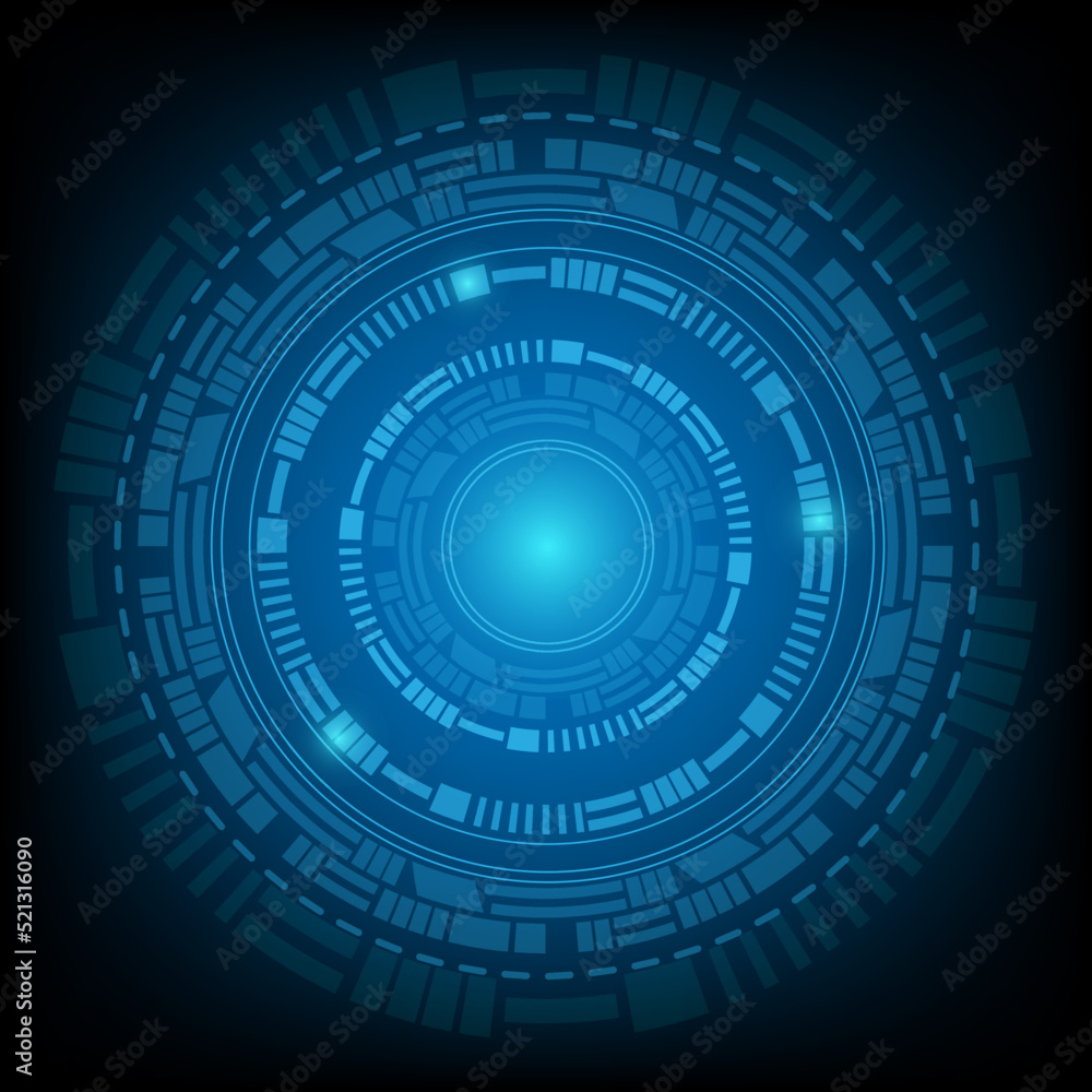 circular AI HUD hologram vector concept for future technology element background business screen circular AI HUD hologram vector concept for future technology element background business screen