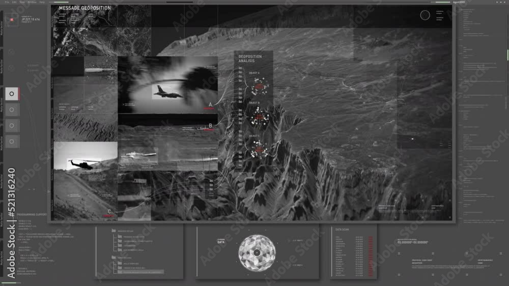 Army operation system is gathering digital data. Army operation forces ...