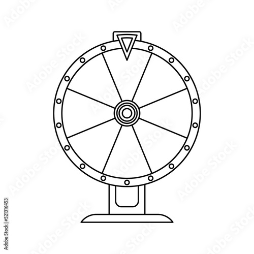 Coloring page with Fortune Wheel for kids