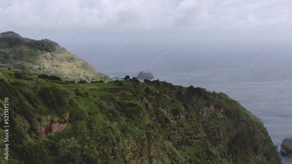Aerial view of the north coast of Madeira near Porto Moniz, Portugal. Aerial view of the north coast of Madeira near Porto Moniz, Portugal.