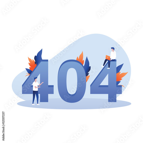 men and people who are lazing above the words "404 NOT FOUND". Page not found 404 design tamplate. with character and flat design can use for, landing page, template, ui, web, mobile app.