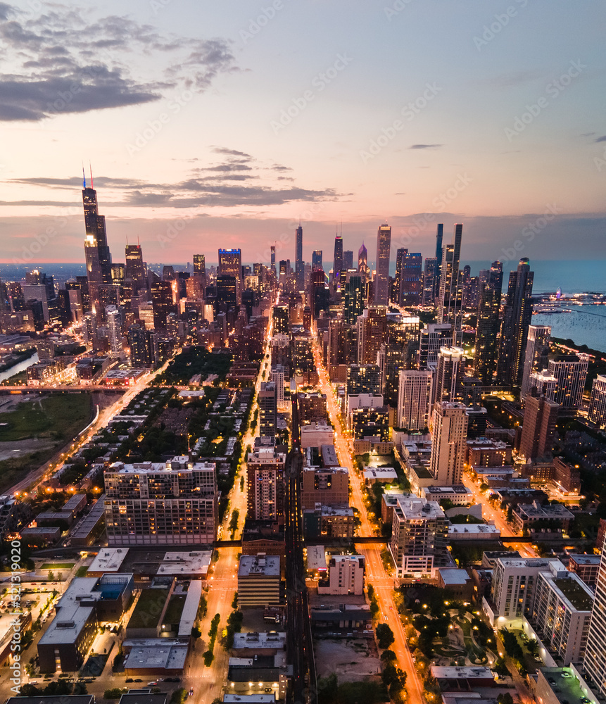 Fototapeta premium Aerial view of Chicago