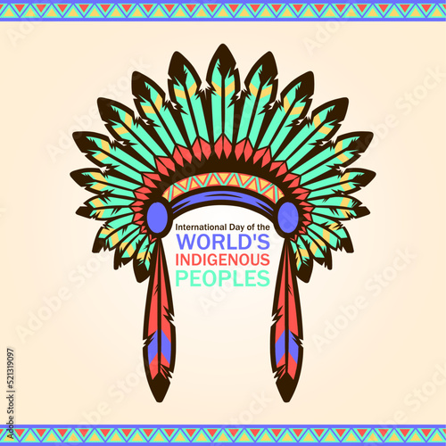 International day of the world's indigenous people vector illustration. Suitable for Poster, Banners, background and greeting card. 