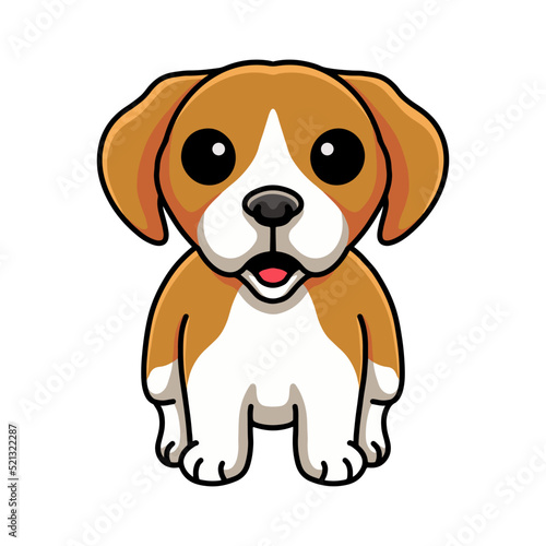 Cute little beagle dog cartoon © frescostudio