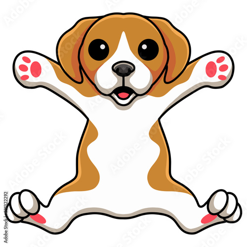 Cute little beagle dog cartoon posing