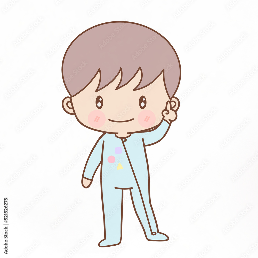 Illustration of one child standing