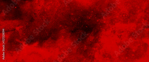 Red watercolor ombre leaks and splashes texture on red background with vintage faded white watercolor texture, red background with texture and distressed vintage grunge and watercolor paint stains.