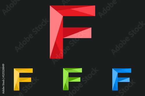 Free Download Letter F Polygonal Logo Vector Illustration. low poly, geometric design - GFXLoad