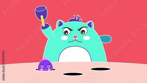 A game of moles by a little animal
