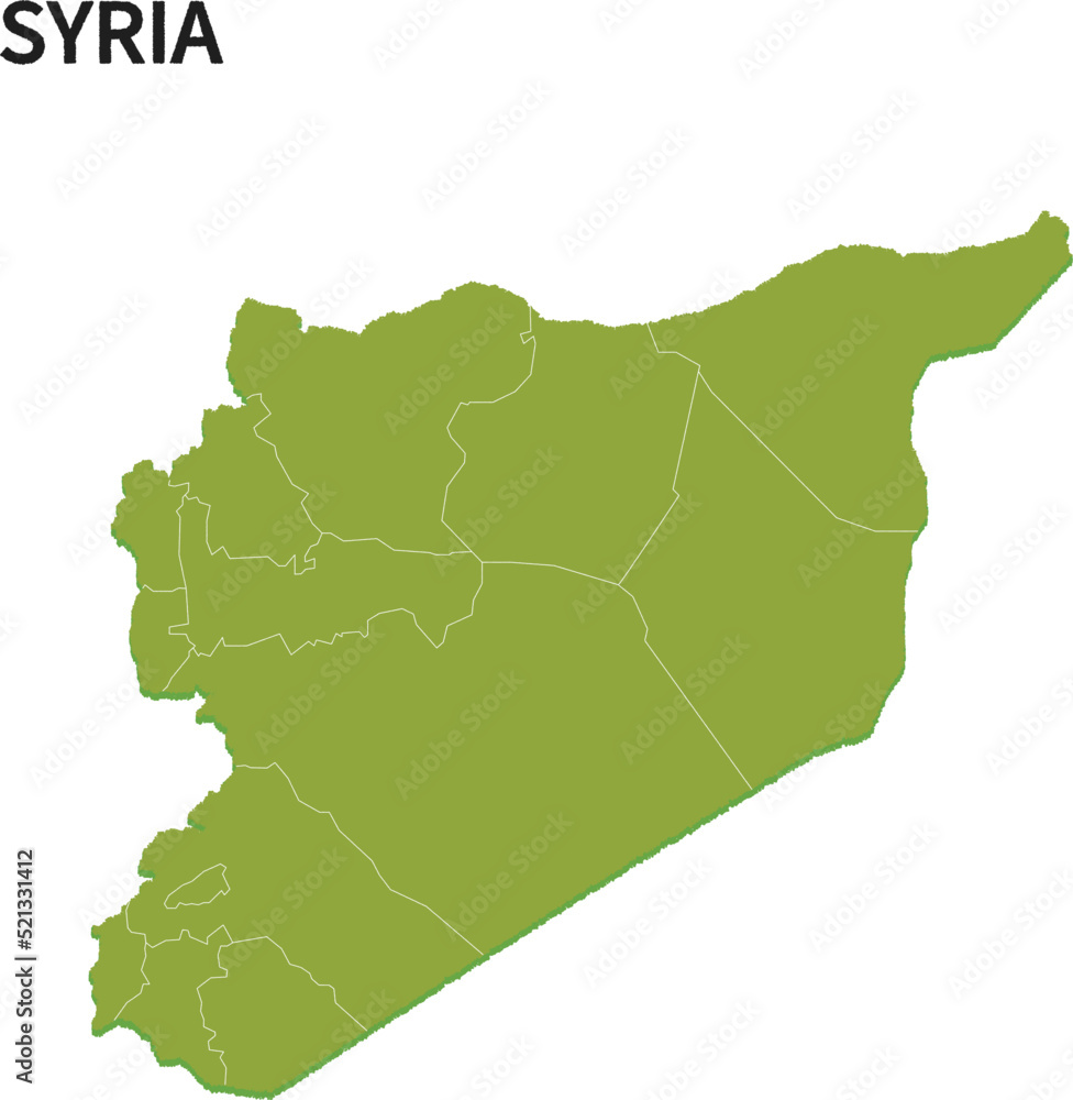 Fototapeta premium シリア/SYRIAの地域区分イラスト
