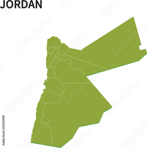 ヨルダン/JORDANの地域区分イラスト