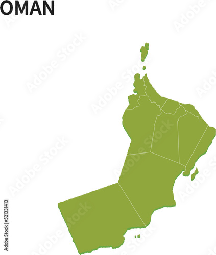 オマーン/OMANの地域区分イラスト