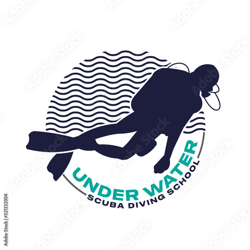 Scuba dining logo design, perfect for diving school and under water adventure logo design