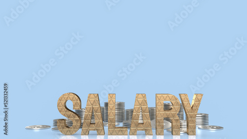 salary text and coins for business concept 3d rendering