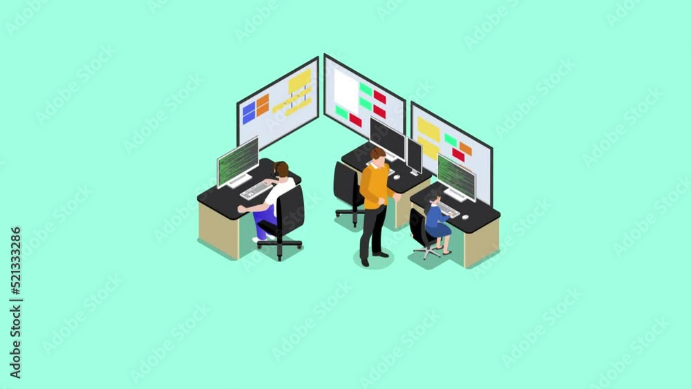 Group of programmers using computer in the office Group of programmers using computer in the office
