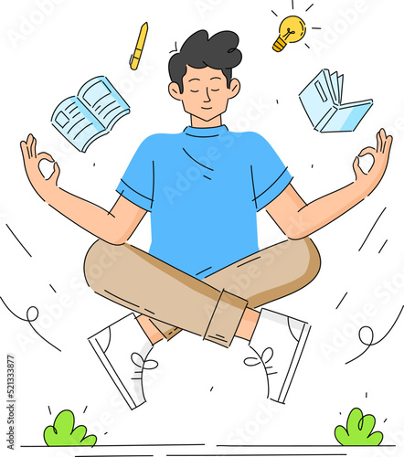 Student doing meditating