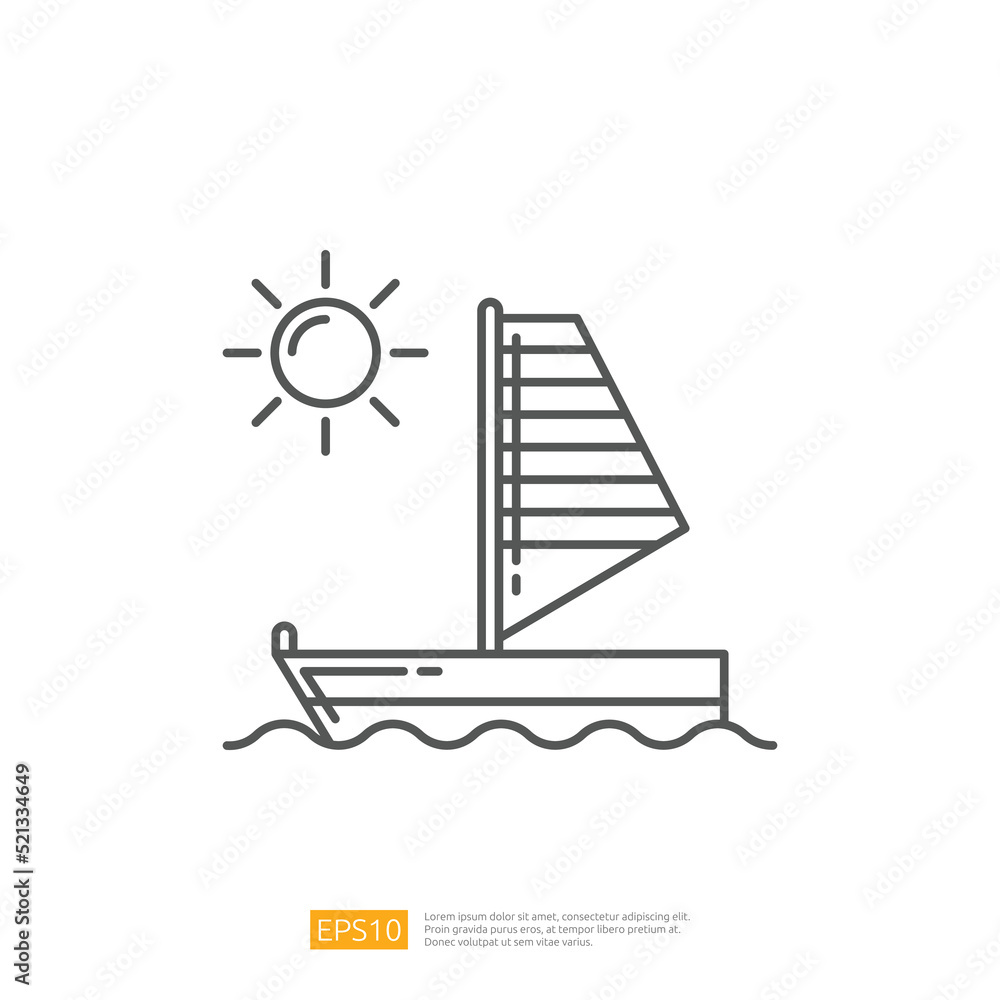 Sailboat. Sailing Ship Outline Icon Sailboat. Sailing Ship Outline Icon