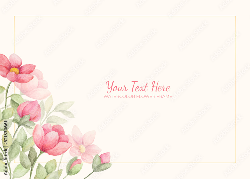 Obraz premium Manual painted of flower watercolor as background frame.