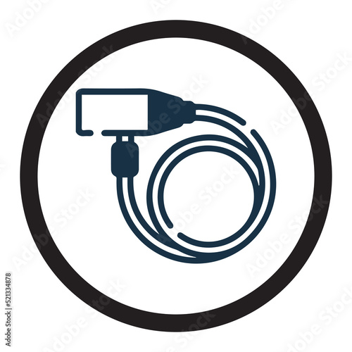 Bike cable lock or security icon photo